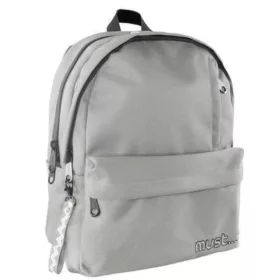 Luna Must lekerekített 4 rekeszes iskolatáska – szürke