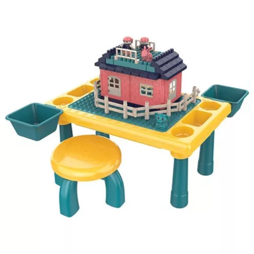 Luna Játékasztal építőelemekkel – 76 db