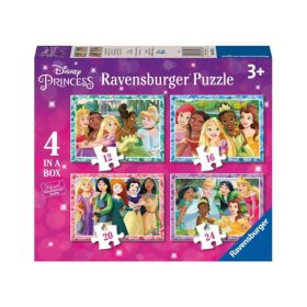 Ravensburger 03830 4 az 1-ben puzzle – Disney hercegnők (12, 16, 20, 24 db)