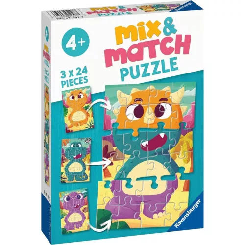 Ravensburger 05197 Mix&Match puzzle – Kedves dinók (3x24 db)