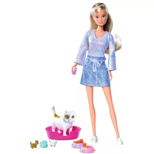 Steffi Love Baby Cats játékszett – Steffi baba anyacicával és meglepetés kölyökkel