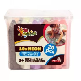 Simba Be Active járdakréta készlet vödörben – 20 db neon és klasszikus színekben