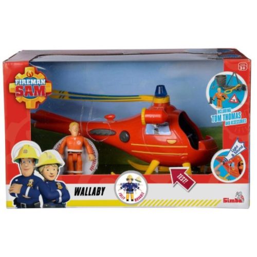 Dickie Toys Sam a tűzoltó - Wallaby mentőhelikopter Tom figurával