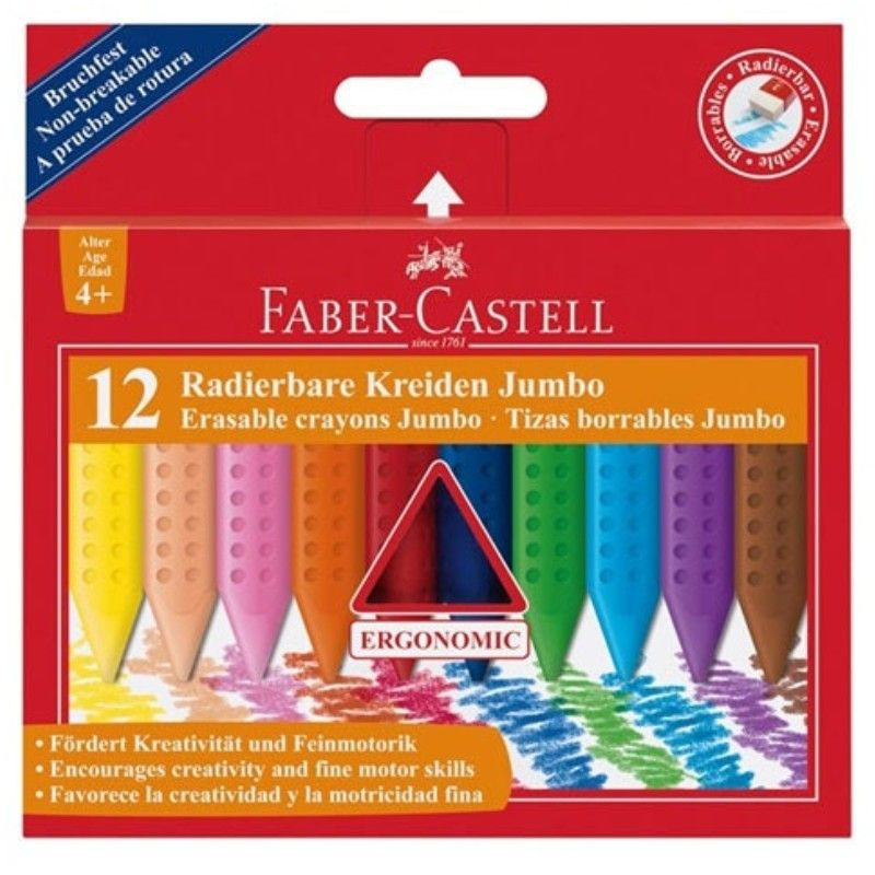 faber castell jumbo radírozható zsírkréta 12db os zsírkrét