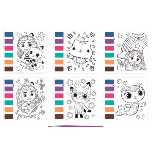 Grafix Gabi babaháza kreatív játék – fess vízzel, 6 lap, vízceruza