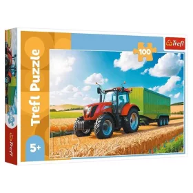 Trefl puzzle – Mezőgazdasági gépek: Traktor pótkocsival (100 db)