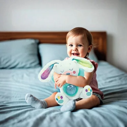 Baby Clementoni Északi fény projektor – plüss nyuszi