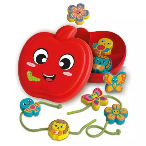 Clementoni Baby Happy Apple & Friends – Montessori fűzős játék