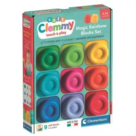 Clementoni Clemmy: Szivárvány színei puha építőkocka szett – 9 db