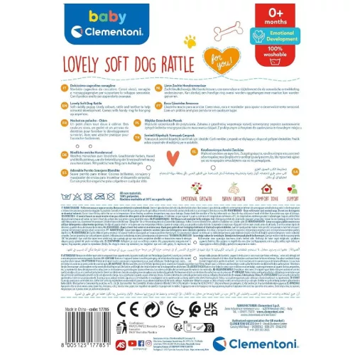 Baby Clementoni 17785 plüss kutyus csörgő