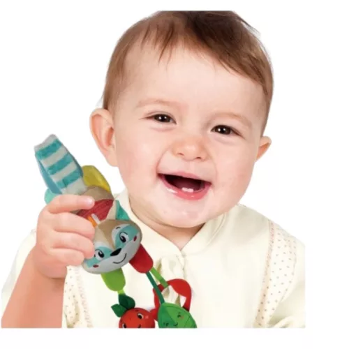 Baby Clementoni 17827 felakasztható plüss mosómedve csörgővel és rágókával