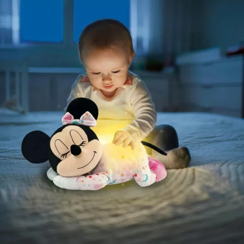 Clementoni Disney Baby Disney 17958 Alvó Minnie egér interaktív plüss játék fénnyel és zenével – Minnie egér (30 x 21 cm)