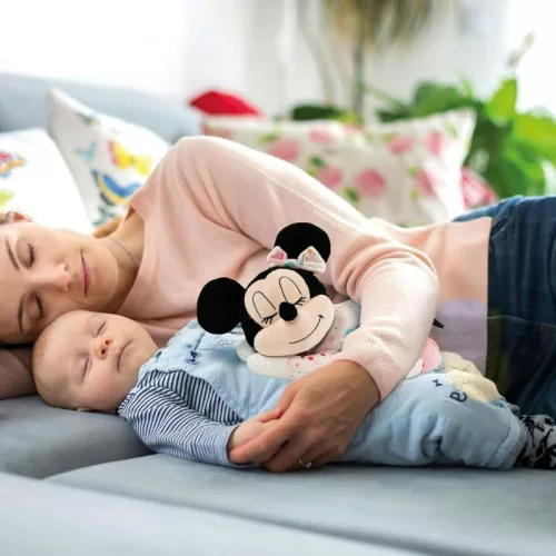 Clementoni Disney Baby Disney 17958 Alvó Minnie egér interaktív plüss játék fénnyel és zenével – Minnie egér (30 x 21 cm)