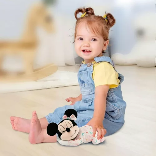 Clementoni Disney Baby Disney 17958 Alvó Minnie egér interaktív plüss játék fénnyel és zenével – Minnie egér (30 x 21 cm)