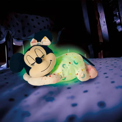 Clementoni Disney Baby Disney 17958 Alvó Minnie egér interaktív plüss játék fénnyel és zenével – Minnie egér (30 x 21 cm)