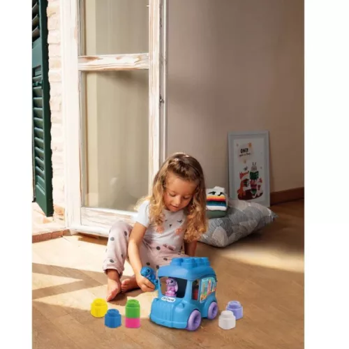 Clementoni Soft Clemmy puha építőkockás busz figurákkal – Stitch