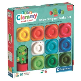 Clementoni Clemmy puha építőkocka sárkány figurával – 10 db-os szett