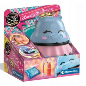 Crazy Chic 18114 Ballerina Collection sminkkészlet víziló alakú kozmetikai tároló dobozban