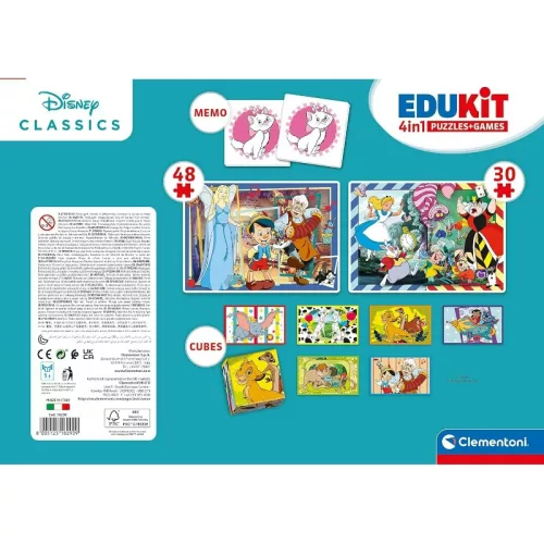 Clementoni Edukit 18290 4 az 1-ben játékgyűjtemény – Klasszikus Disney mesék