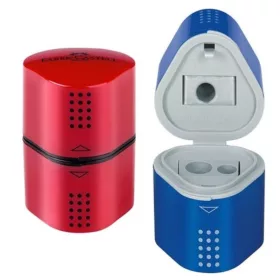 Faber-Castell Grip tárolós tripla hegyező – piros/kék
