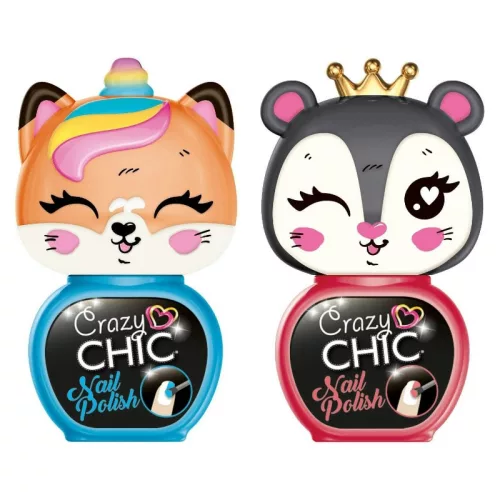 Crazy Chic 18843 Beauty Lovely körömlakk szett – kék és rózsaszín, 2 db