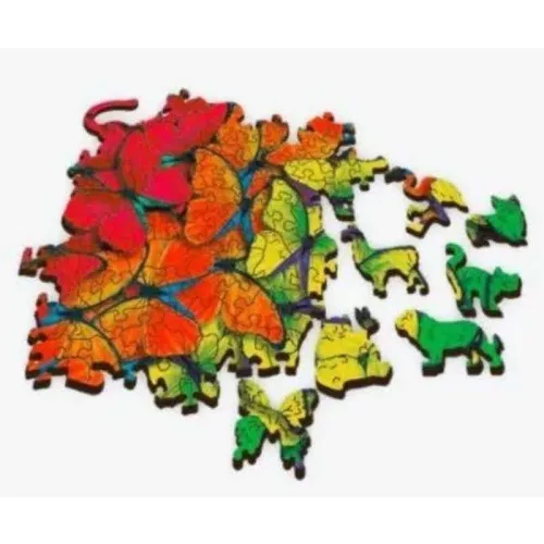 Trefl Wood Craft prémium fa puzzle – Szivárvány pillangók (501 db)
