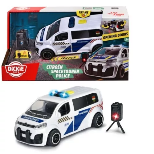 Dickie Toys SOS Series Citroen Spacetourer rendőr kisautó trafipax-szal