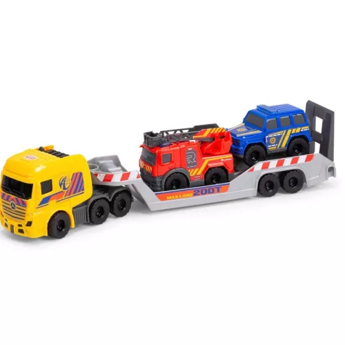 Dickie Toys Micro Rescue Truck mini SOS autószállító kamion két kisautóval
