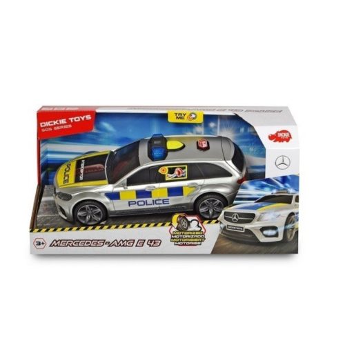 Dickie Toys SOS Series - Mercedes-AMG E 43 rendőrautó fénnyel és hanggal