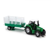   Dickie Toys Farm Life Team - Traktor szénaszállító pótkocsival (zöld)