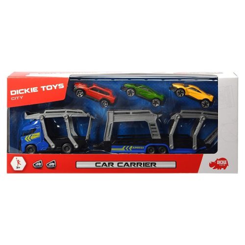 Dickie Toys City - Autószállító tréler 3 db kisautóval (kék)