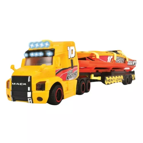 Dickie Toys versenycsónakot szállító kamion