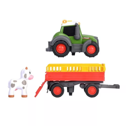 ABC Fendt traktor utánfutóval és tehénfigurával