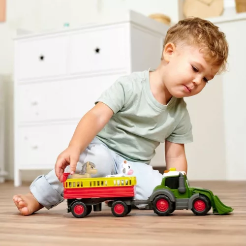 ABC Fendt traktor utánfutóval és tehénfigurával
