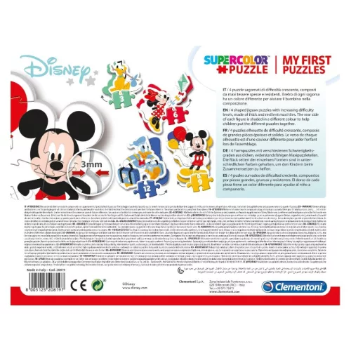 Clementoni My First SuperColor Disney 20819 puzzle – Mickey egér (3, 6, 9, 12 db)