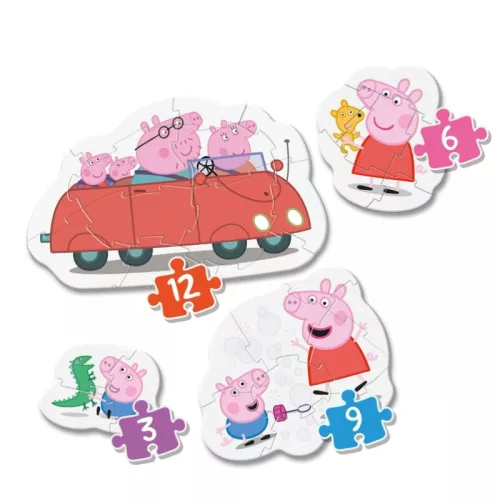 Clementoni My First SuperColor 4 az 1-ben 20829 puzzle – Peppa malac (3, 6, 9, 12 db)