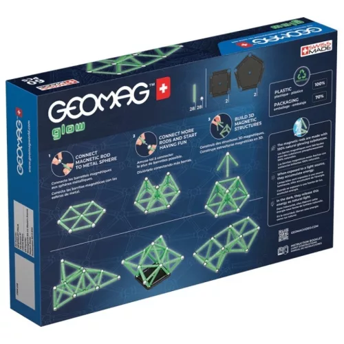 Geomag Foszforeszkáló mágneses építőjáték 60 db