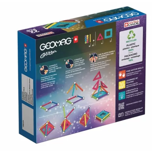 Geomag Glitter csillogó mágneses építőjáték (22 db-os)