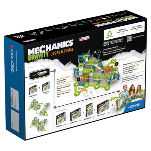Geomag Mechanics Gravity Loops & Turns mágneses építőjáték – 130 db