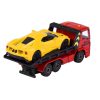 Majorette City Set - MAN TGS piros autószállító kamion sárga Ford GT sportautóval