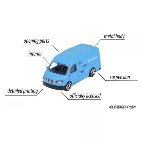 Majorette MAERSK teherszállító járművek - Volkswagen Crafter + MAERSK Air Cargo repülő