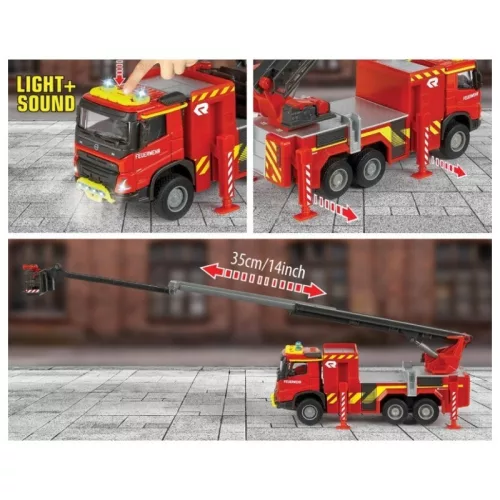 Majorette SOS Set - Volvo tűzoltó kamion fénnyel és hanggal (19 cm)