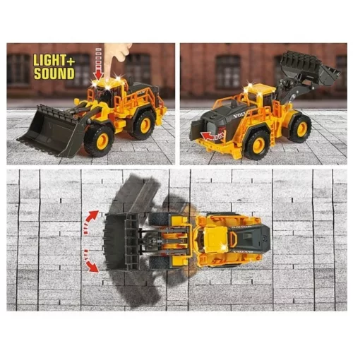 Majorette Construction Set Volvo homlokrakodó járművel fénnyel és hanggal (21 cm)