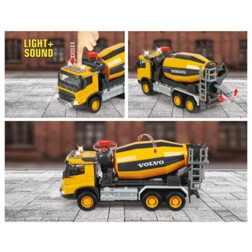 Majorette Construction Set – Volvo Beton Mixer teherautó fénnyel és hanggal (19 cm)