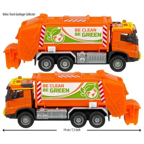 Majorette City Set Volvo szelektív hulladékgyűjtő kamion fénnyel és hanggal (19 cm)
