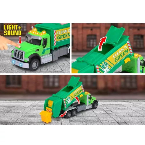 Majorette Mack Granite szelektív hulladékgyűjtő autó