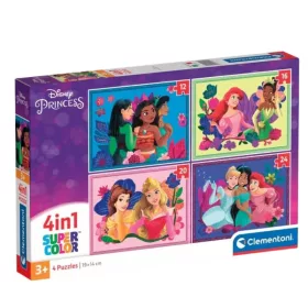 Clementoni Super Color 4 az 1-ben 21517 puzzle – Disney hercegnők (12, 16, 20, 24 db)