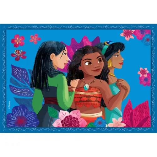 Clementoni Super Color 4 az 1-ben 21517 puzzle – Disney hercegnők (12, 16, 20, 24 db)