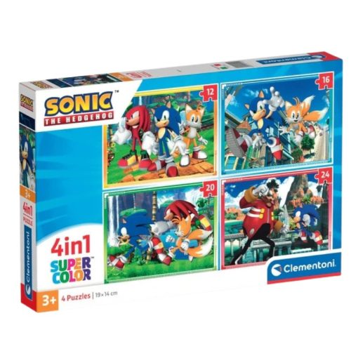 Clementoni 21522 Super Color 4 az 1-ben puzzle - Sonic (12, 16, 20 és 24 db)