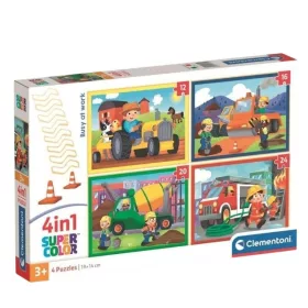 Clementoni Munkagépek – 4 az 1-ben SuperColor puzzle, 12, 16, 20, 24 db